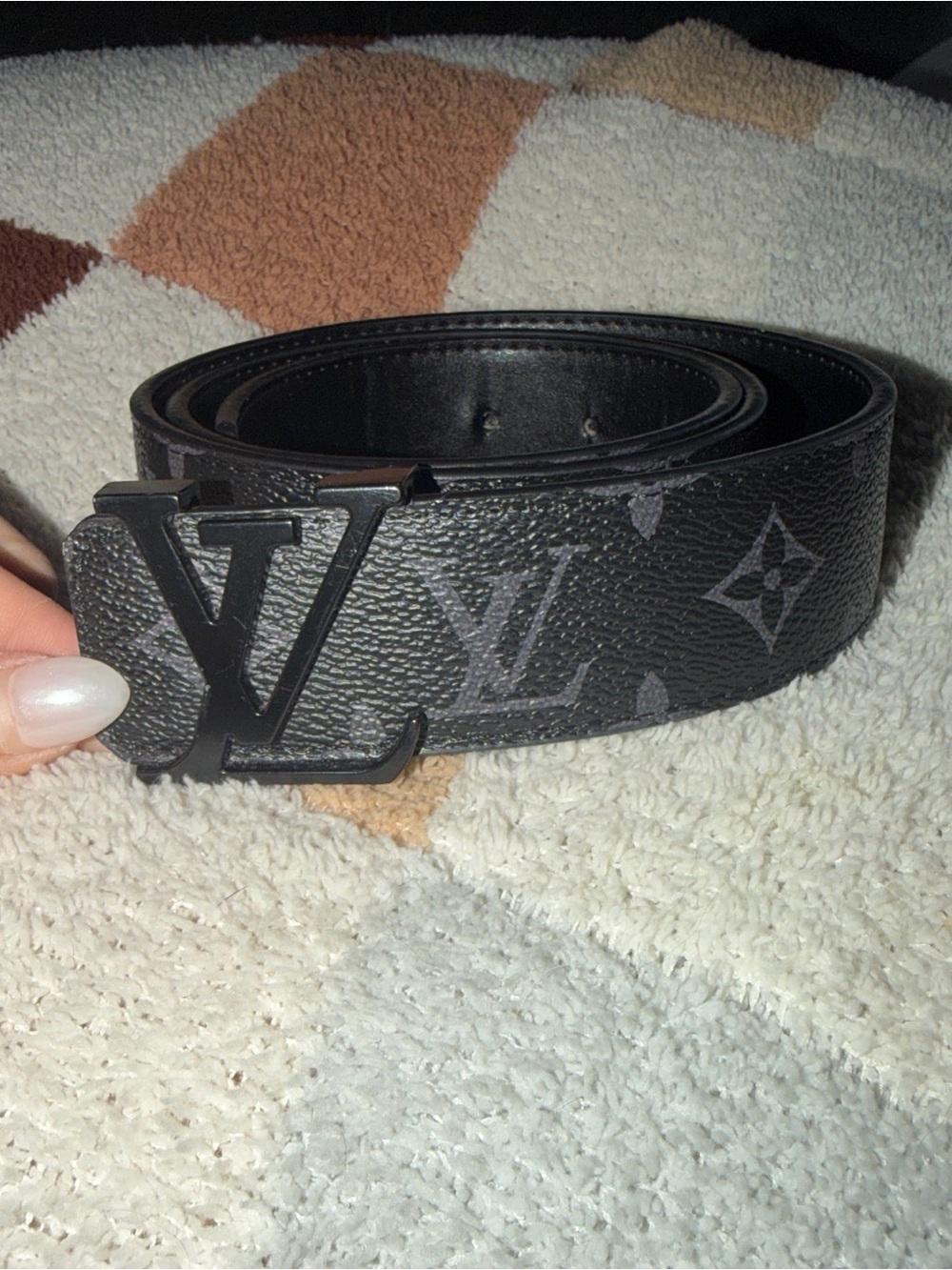 Louis Vuitton Black Leather Belt